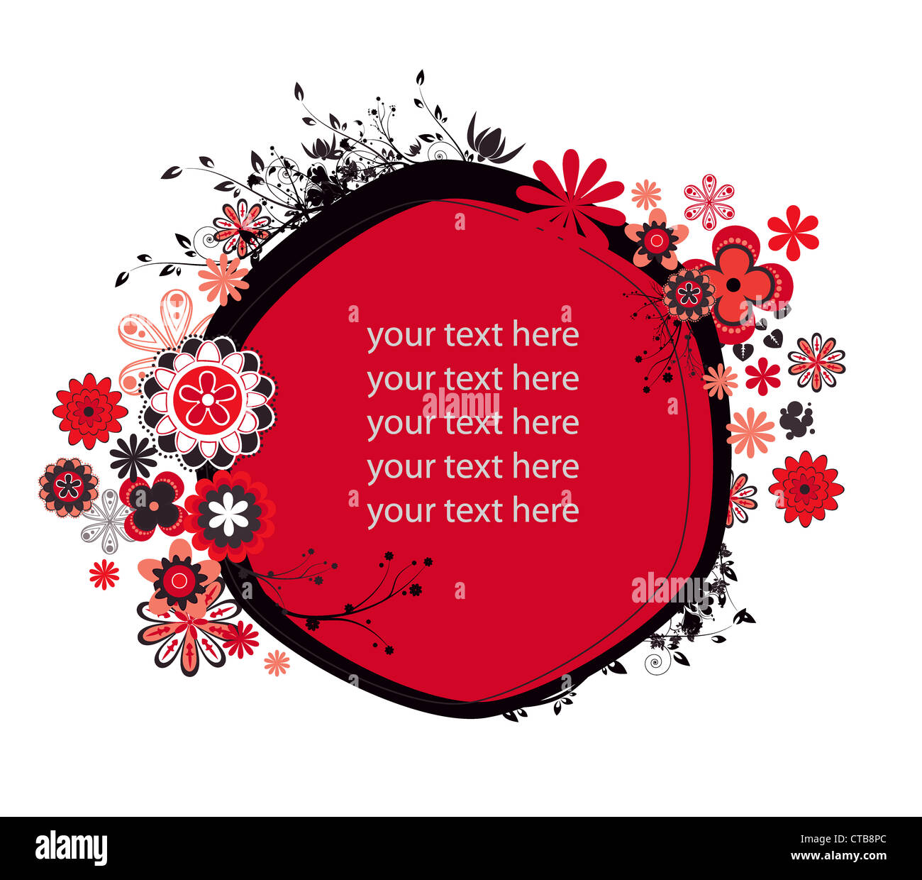 vintage floral frame vector illustration Stock Photo - Alamy