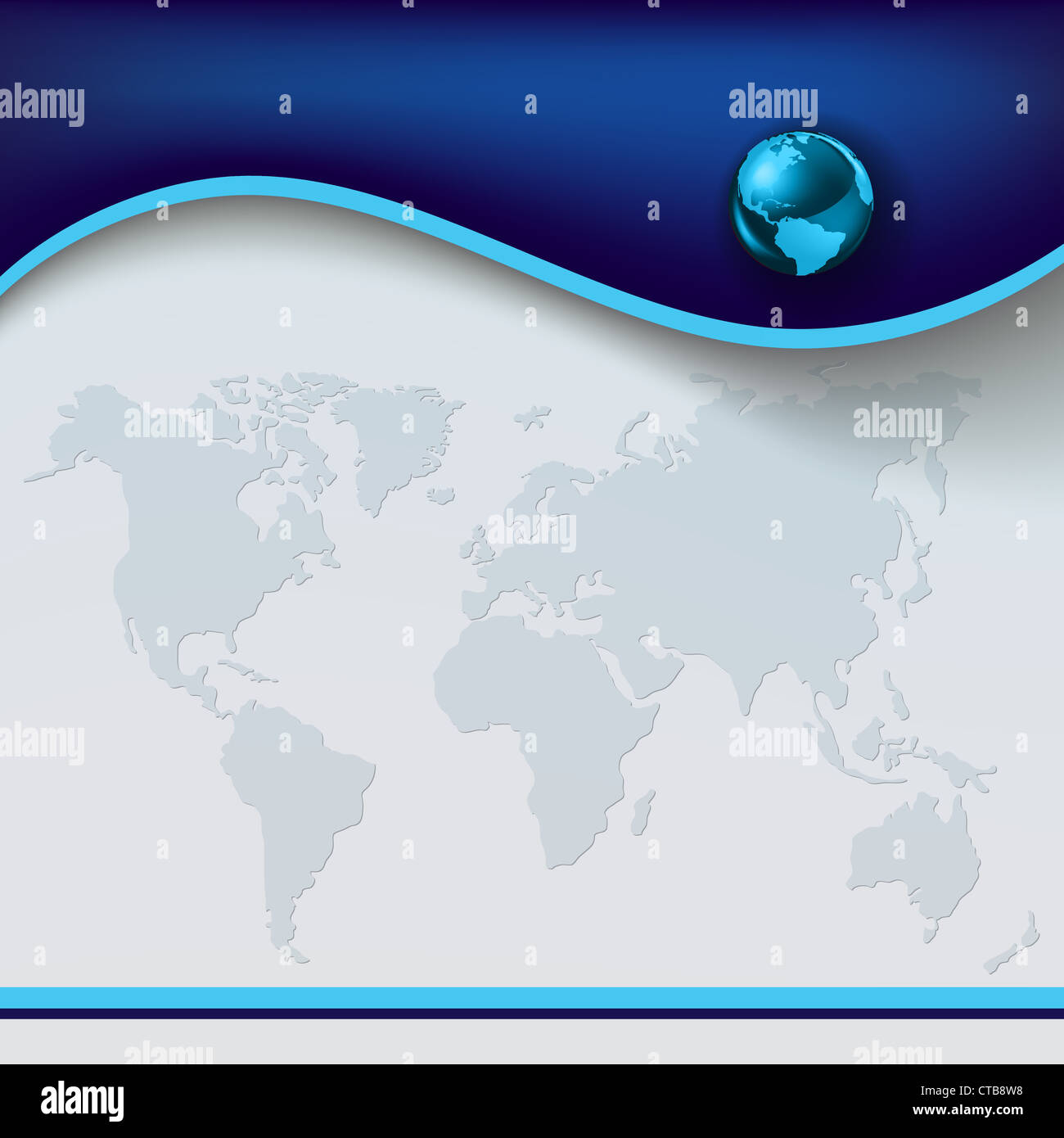 Abstract conceptual background with blue globe and earth map Stock ...