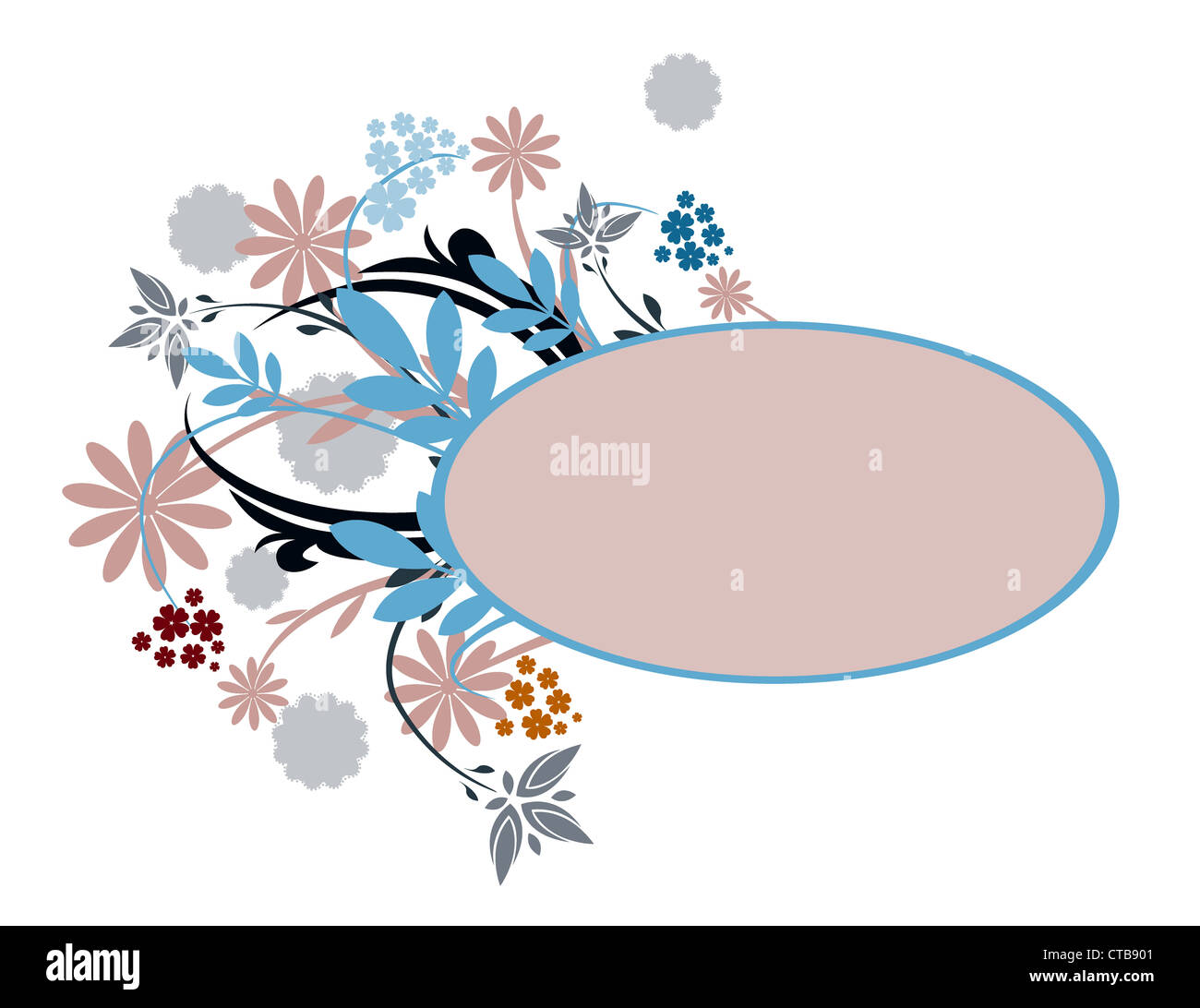 vintage floral frame vector illustration Stock Photo - Alamy