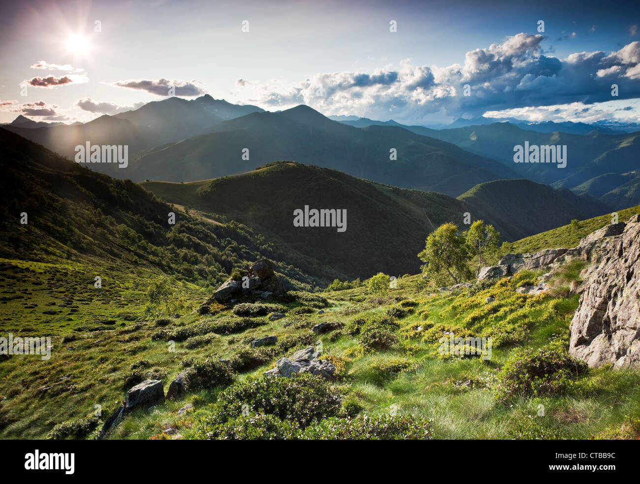 Mountain landscape, summer season, horizontal orientation. Italian alps Stock Photo