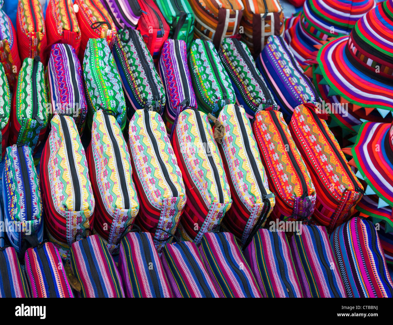 bright colourful purses or bags for sale in thailand Stock Photo