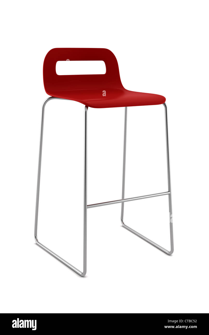 red bar chair isolated on white background Stock Photo Alamy