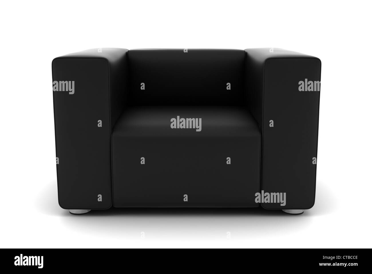 black armchair isolated on white background Stock Photo - Alamy