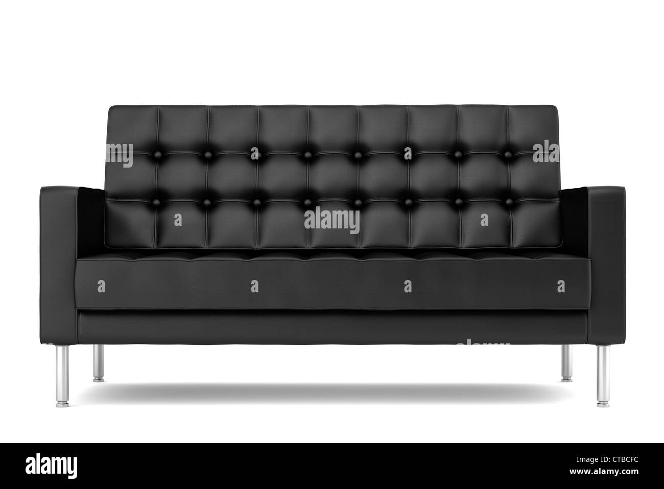 modern black leather sofa isolated on white background Stock Photo Alamy