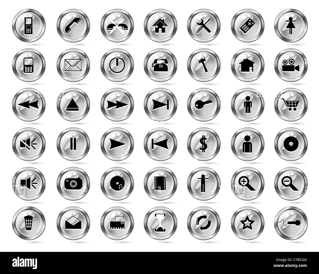 set of glossy buttons Stock Photo - Alamy
