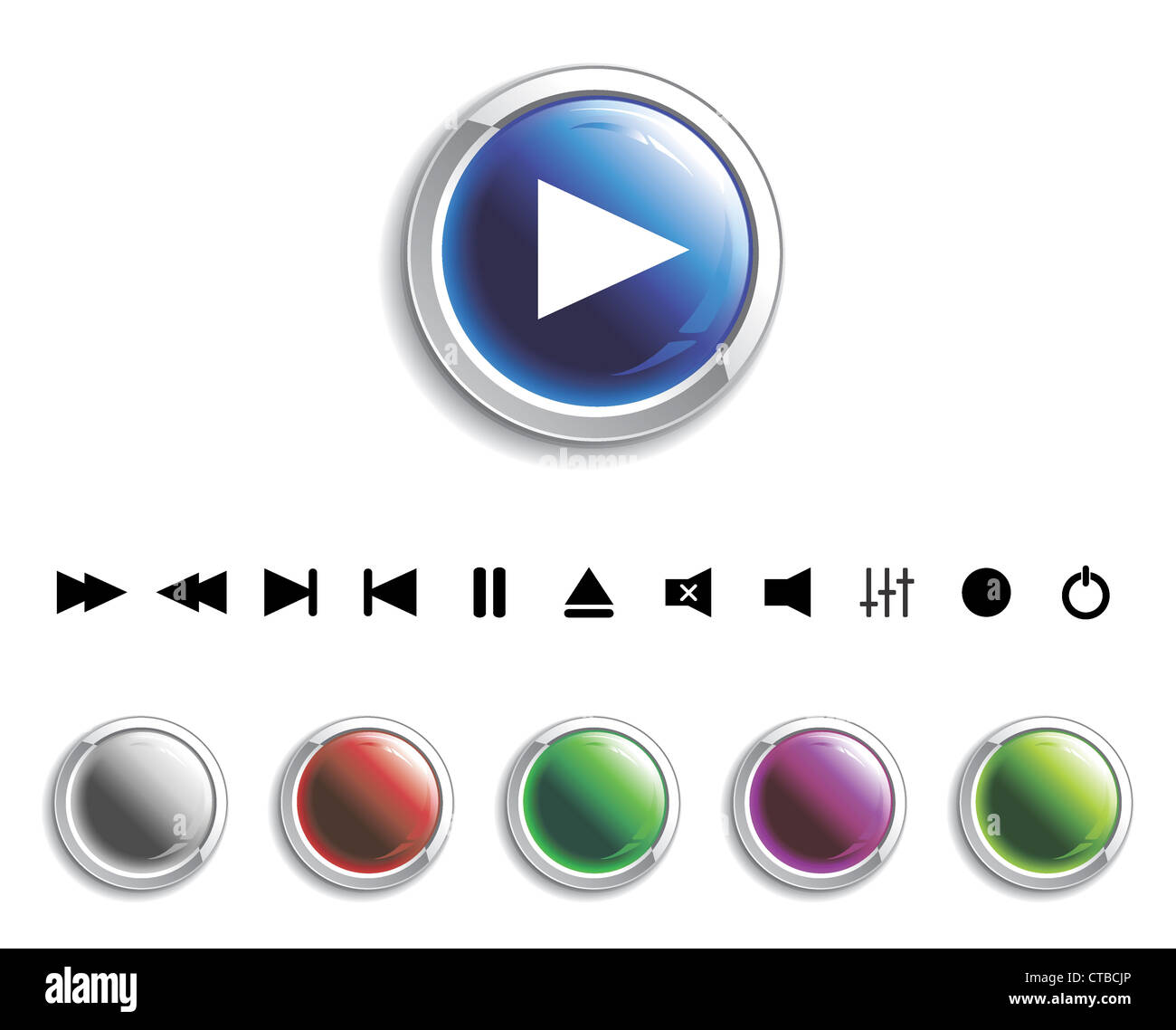set of glossy buttons Stock Photo - Alamy