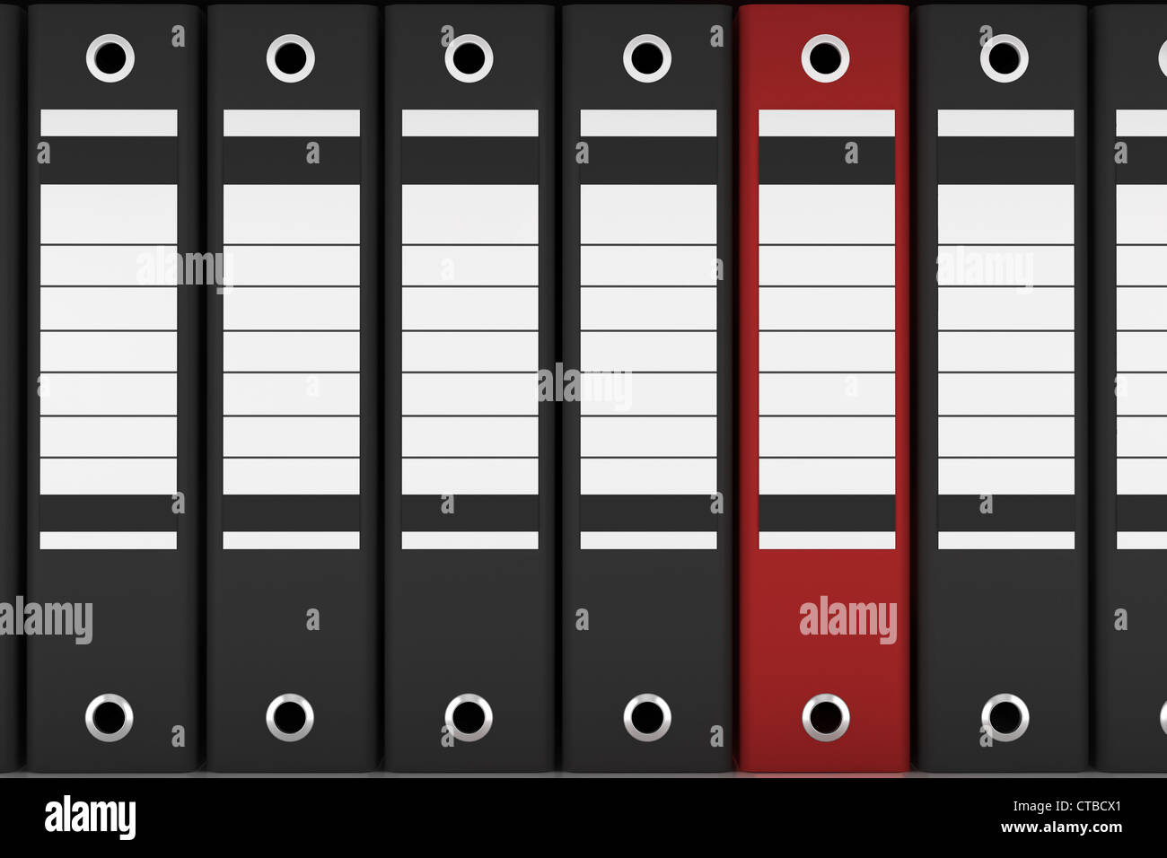 red file folder among black folders Stock Photo Alamy