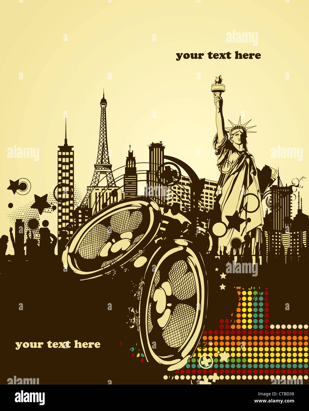 vector concert poster with speakers Stock Photo - Alamy