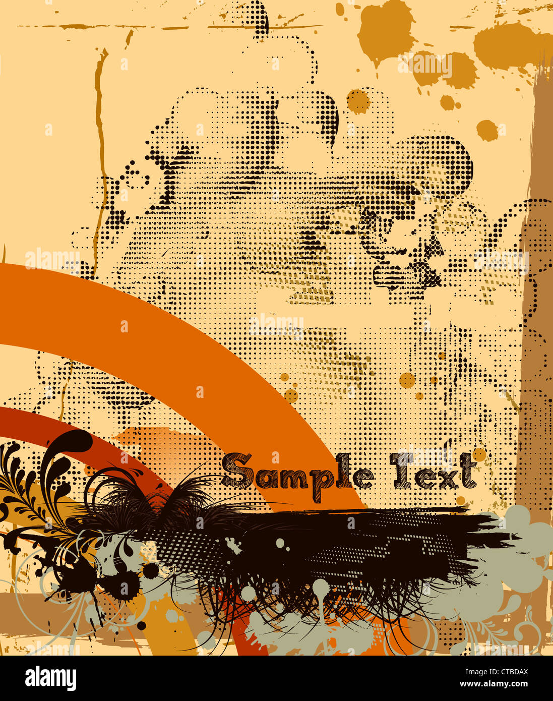 background with grunge and floral Stock Photo - Alamy