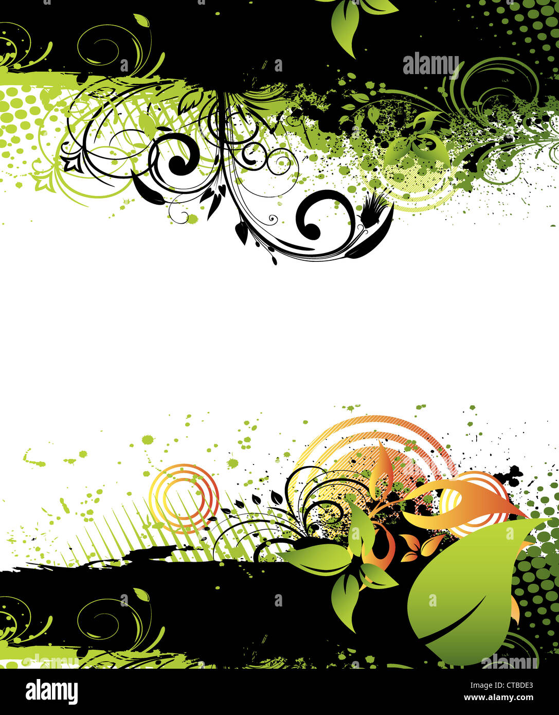 vintage background with grunge and floral Stock Photo - Alamy