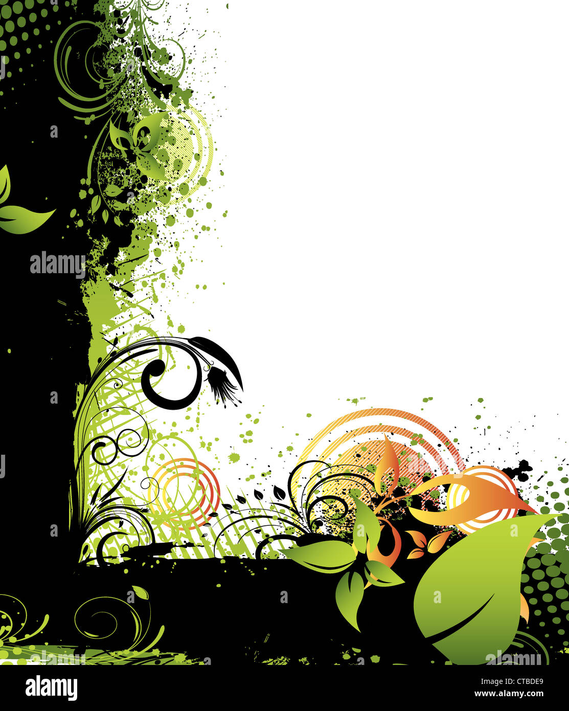 vintage background with grunge and floral Stock Photo - Alamy
