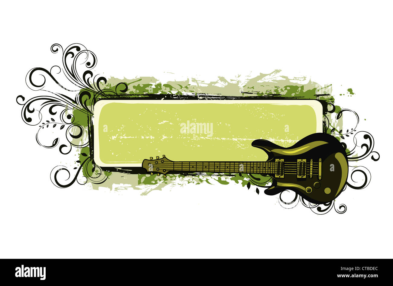 vector music frame with guitar Stock Photo Alamy