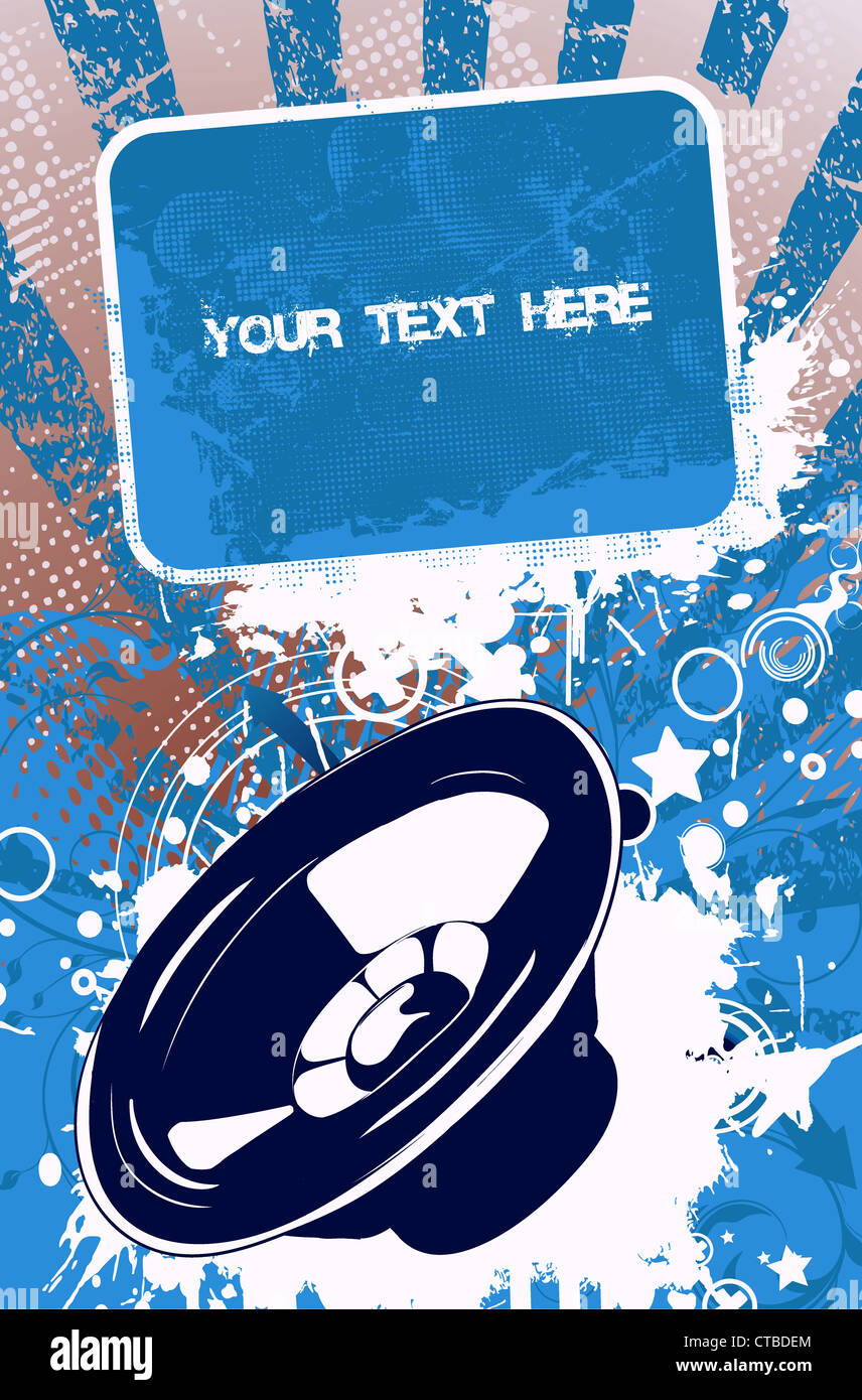 vector concert banner with speaker Stock Photo - Alamy