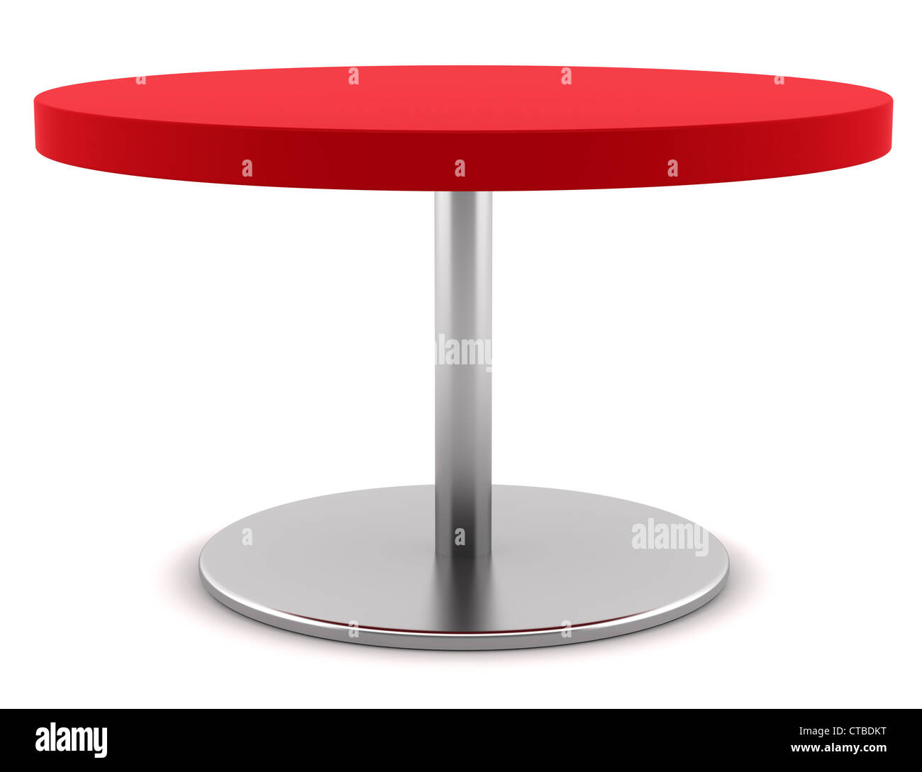 modern red round table isolated on white background Stock Photo Alamy