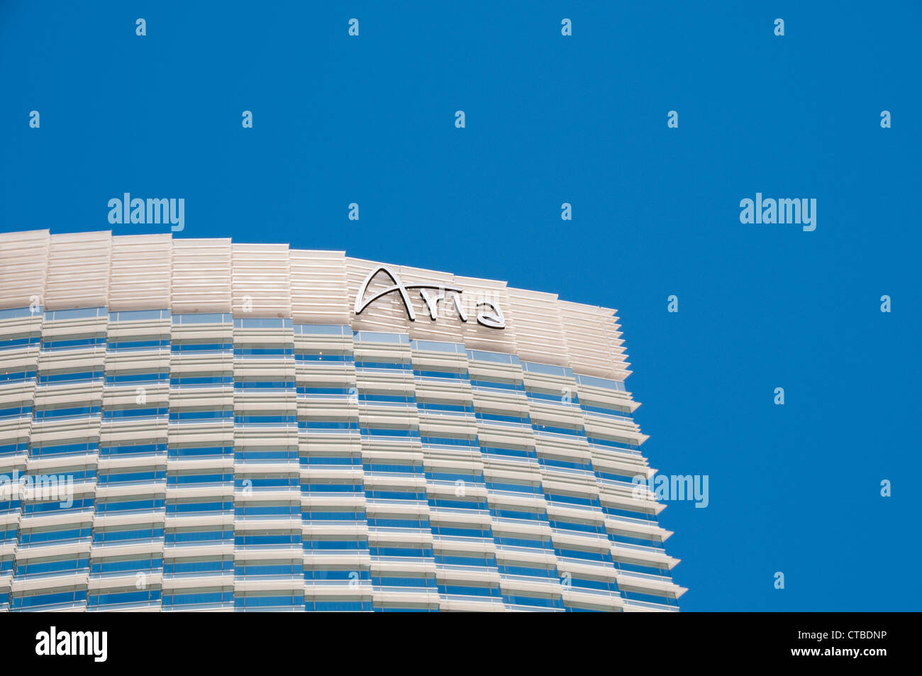USA Las Vegas, Aria resort on the Strip, with its emphasis on design and outdoor pools. Stock Photo