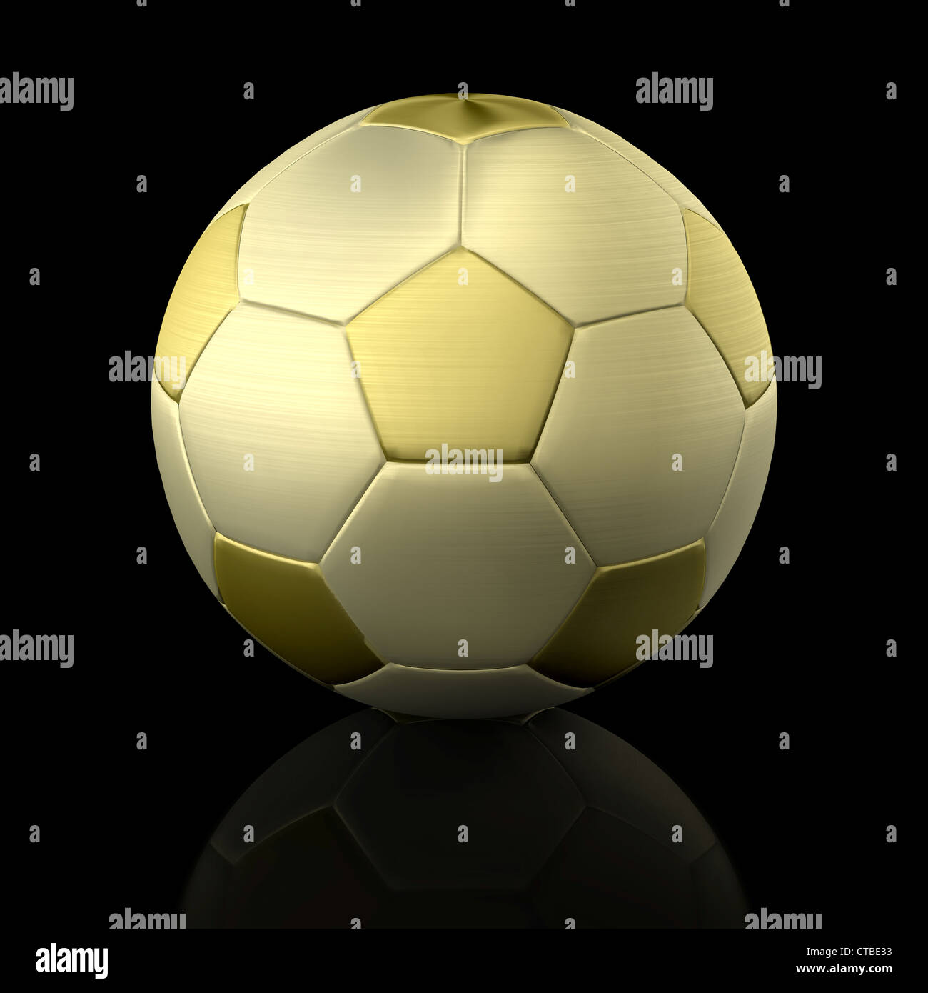 golden soccer ball isolated on black background Stock Photo - Alamy