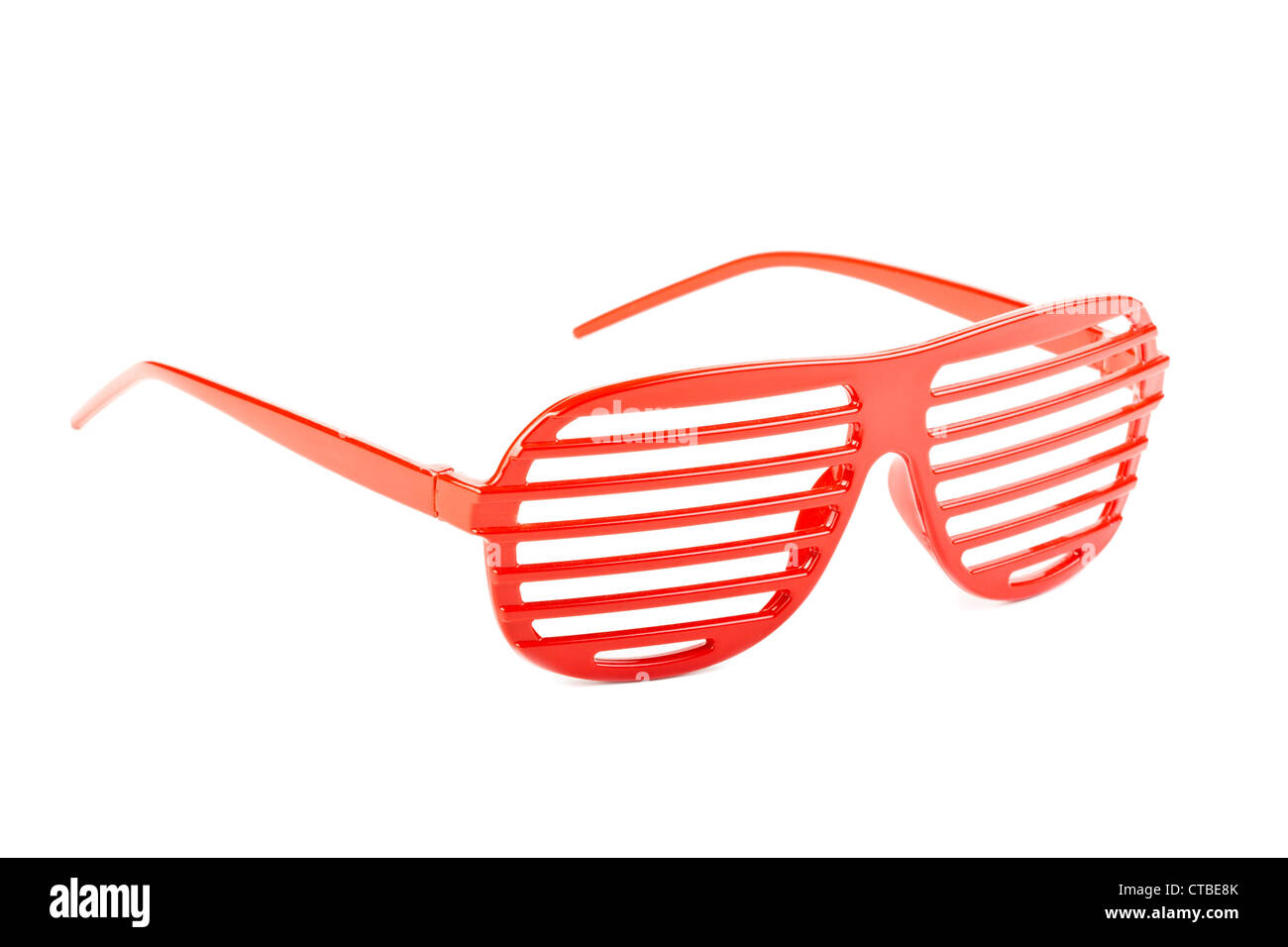 red plastic shutter shades sunglasses isolated on white background Stock  Photo - Alamy