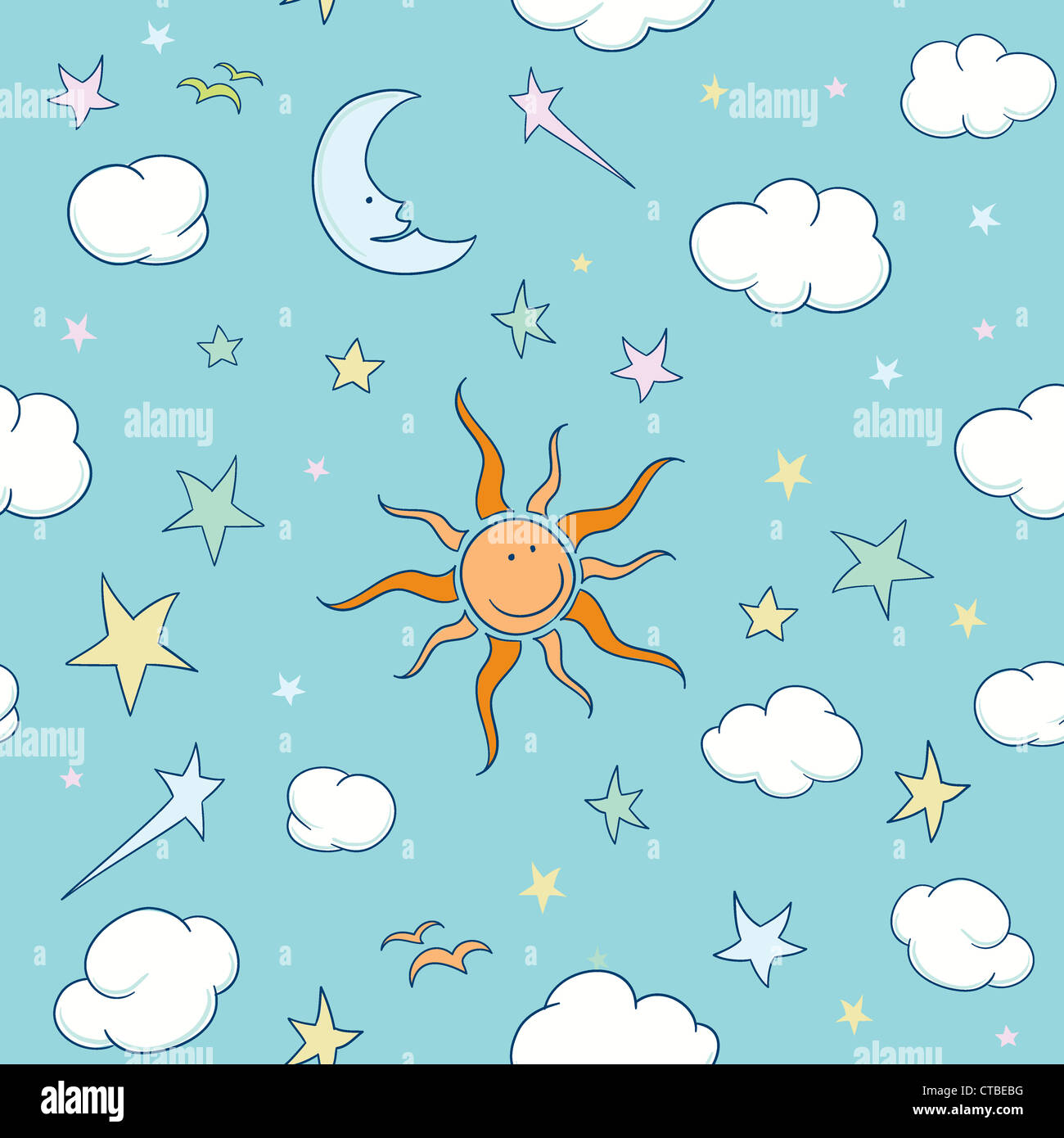 vector doodles seamless background Stock Photo - Alamy
