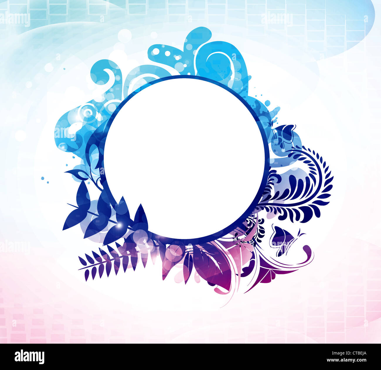 colorful floral frame vector illustration Stock Photo - Alamy