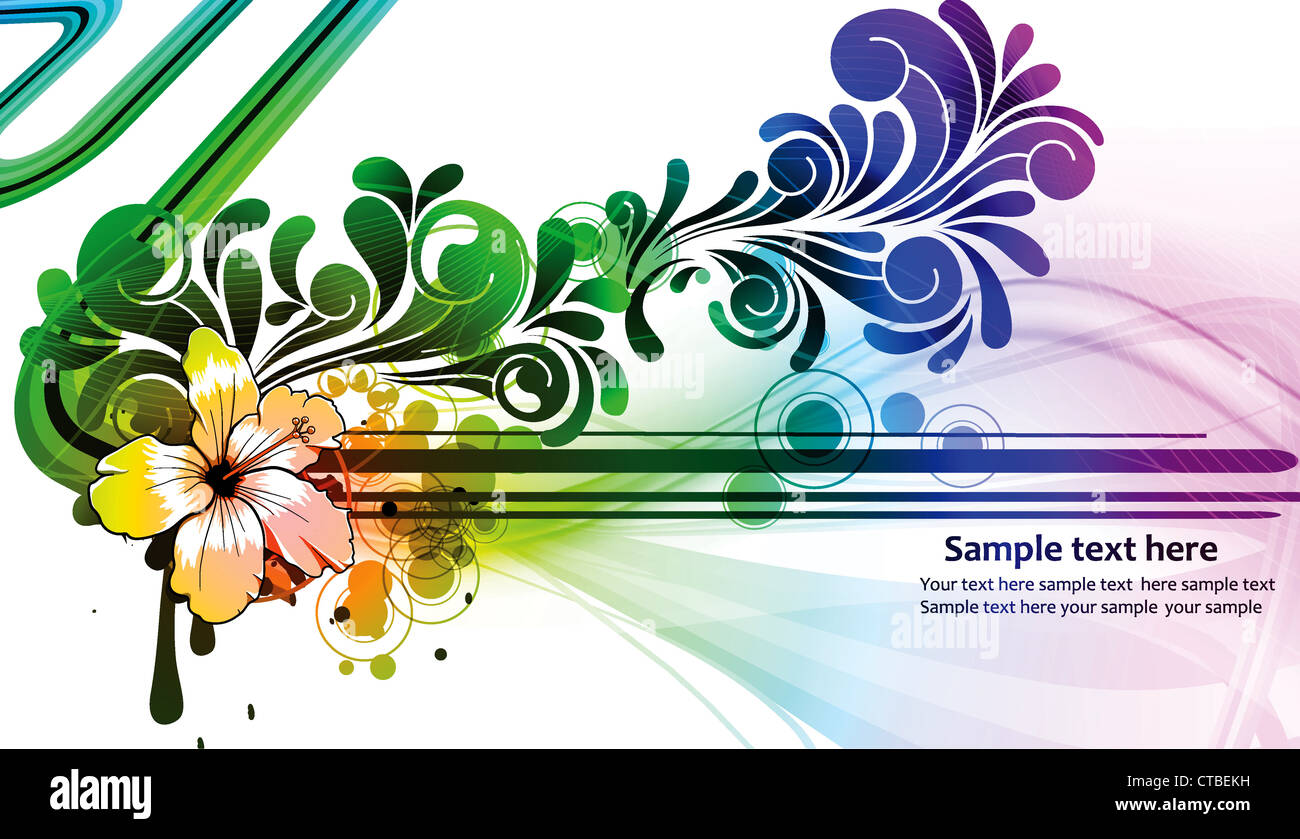 vector abstract illustration with floral Stock Photo - Alamy