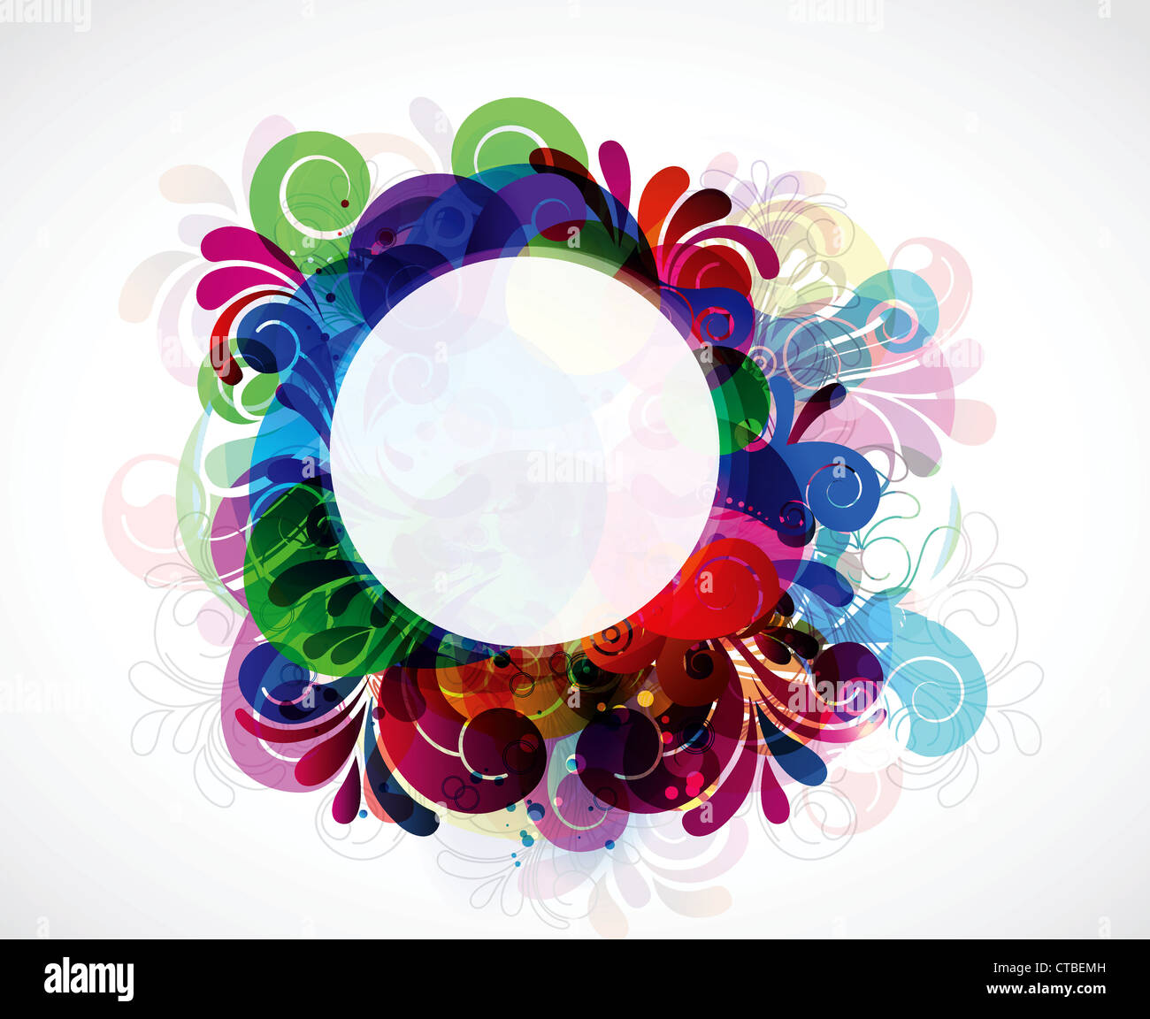 colorful floral frame vector illustration Stock Photo - Alamy