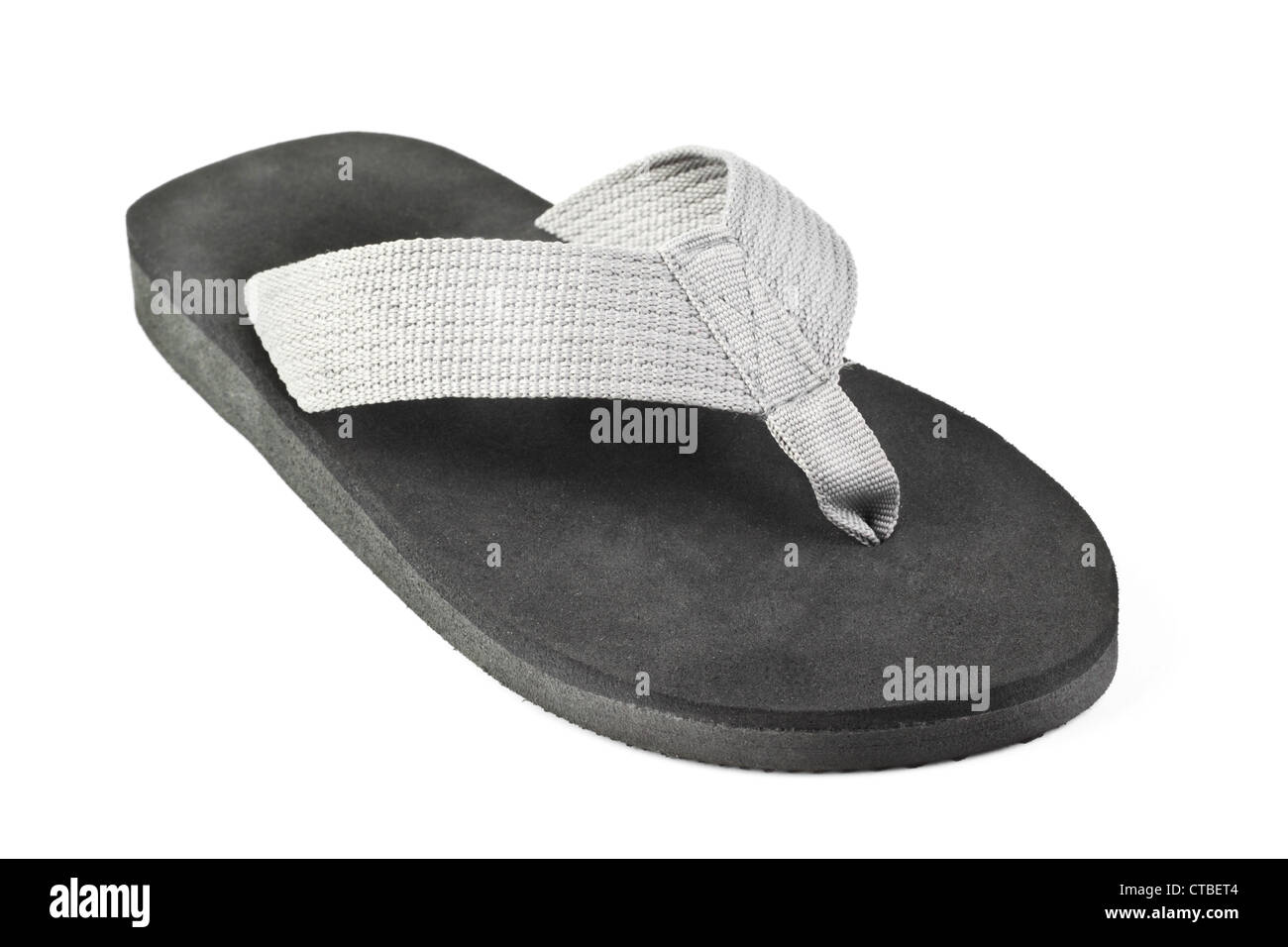 one black flip flop isolated on white background Stock Photo - Alamy