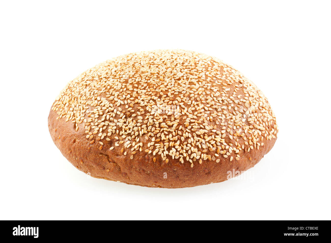 brown bread with sesame isolated on white background Stock Photo - Alamy