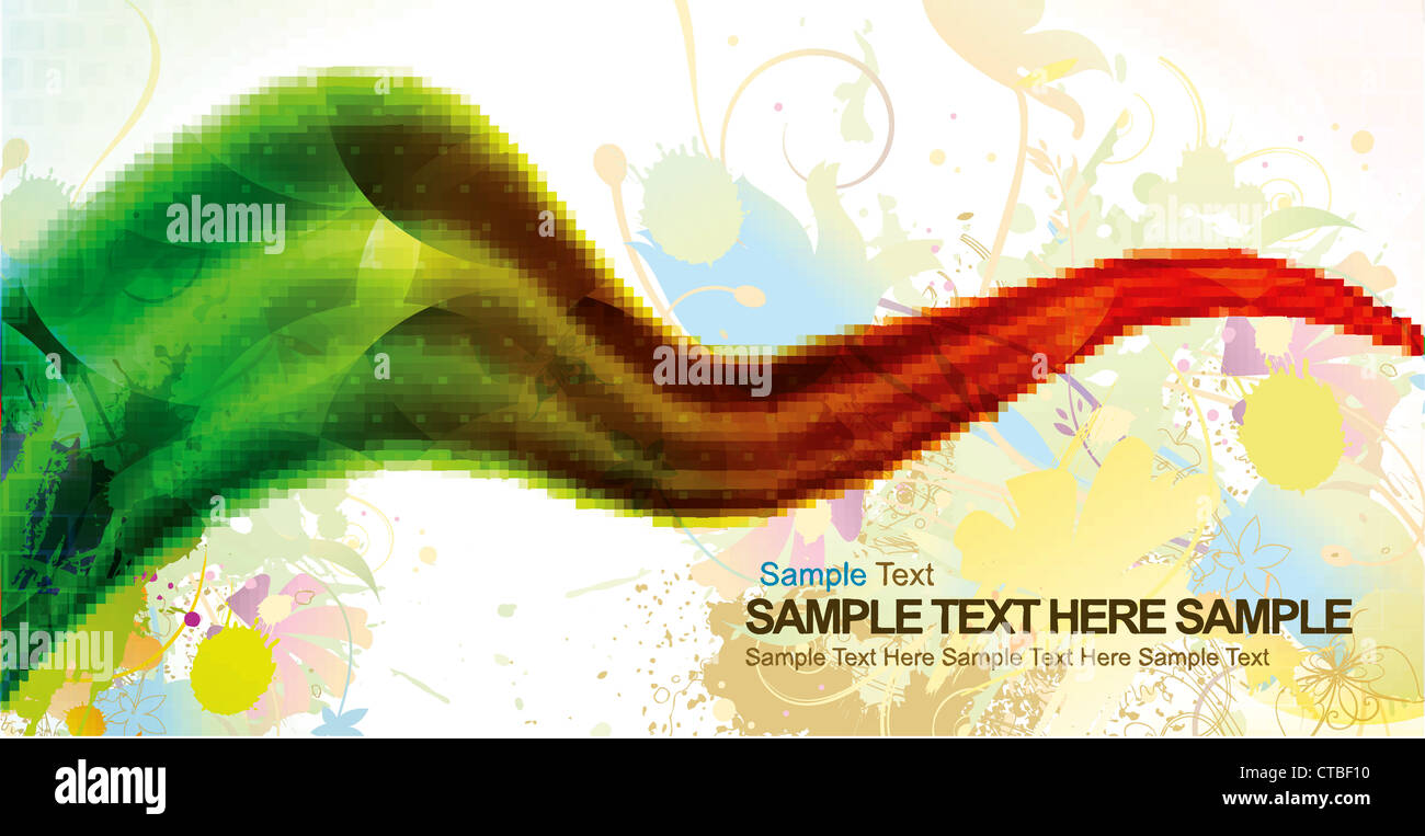 vector colorful floral background with wave Stock Photo - Alamy