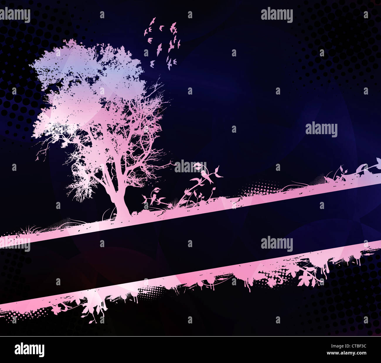 vector grunge background with tree Stock Photo - Alamy