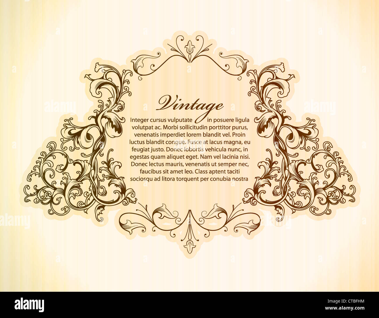 vintage floral frame vector illustration Stock Photo - Alamy
