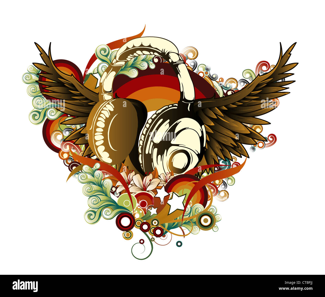 headphones with wings Stock Photo Alamy