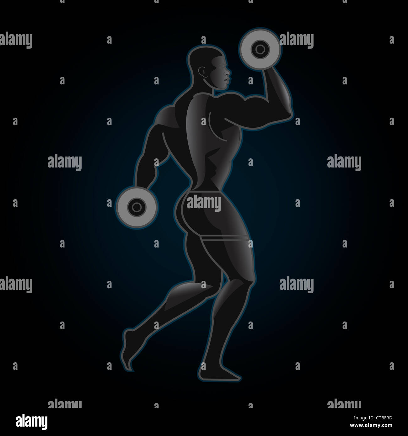 Bodybuilding man illustration background Stock Photo