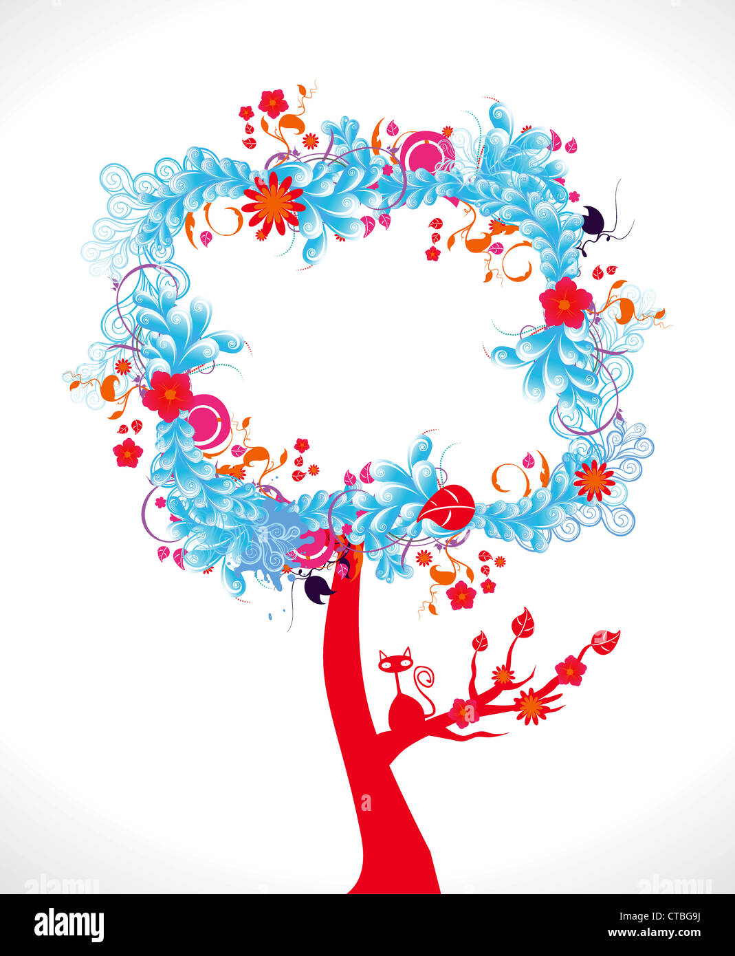 vector abstract colorful floral frame Stock Photo - Alamy