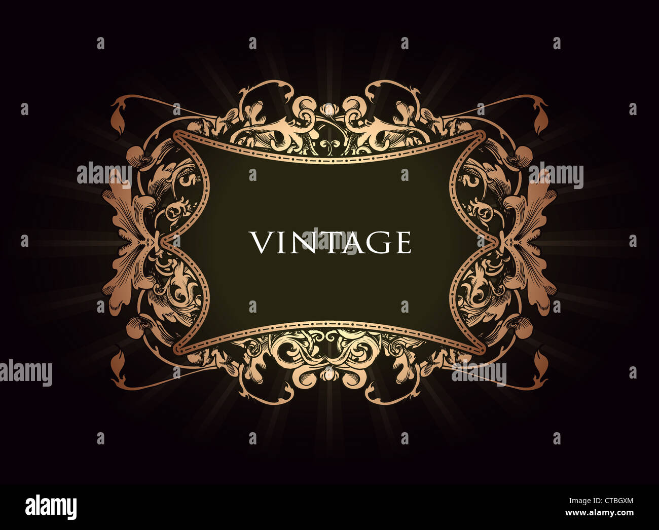 vintage floral frame vector illustration Stock Photo - Alamy