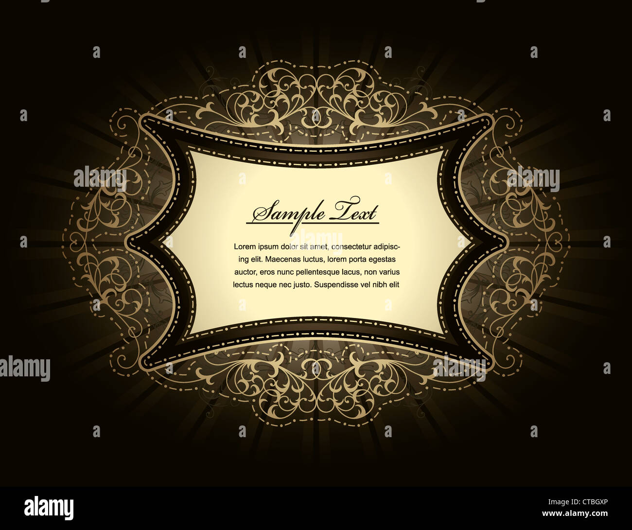 vintage floral frame vector illustration Stock Photo - Alamy