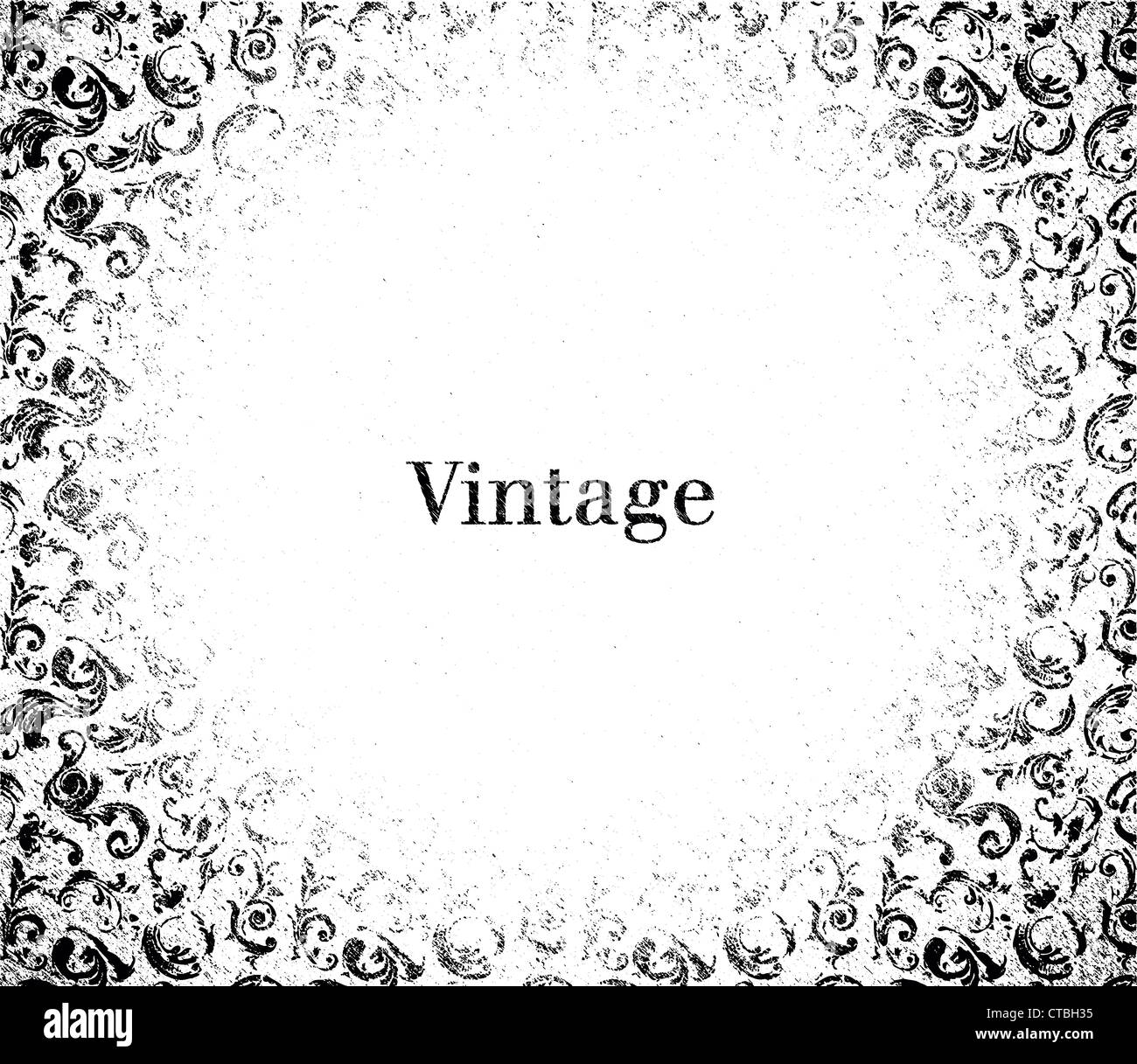 vector vintage grunge background with floral Stock Photo - Alamy