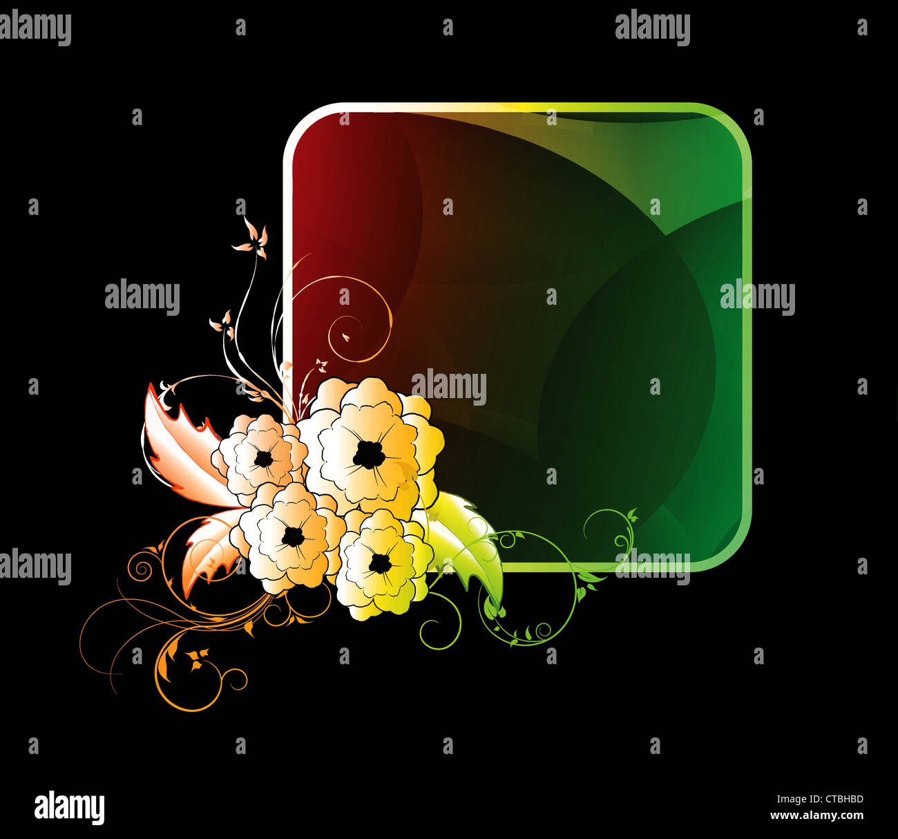 abstract colorful floral frame vector illustration Stock Photo - Alamy