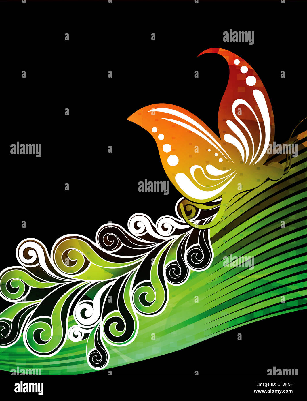 vector abstract background with butterfly Stock Photo - Alamy