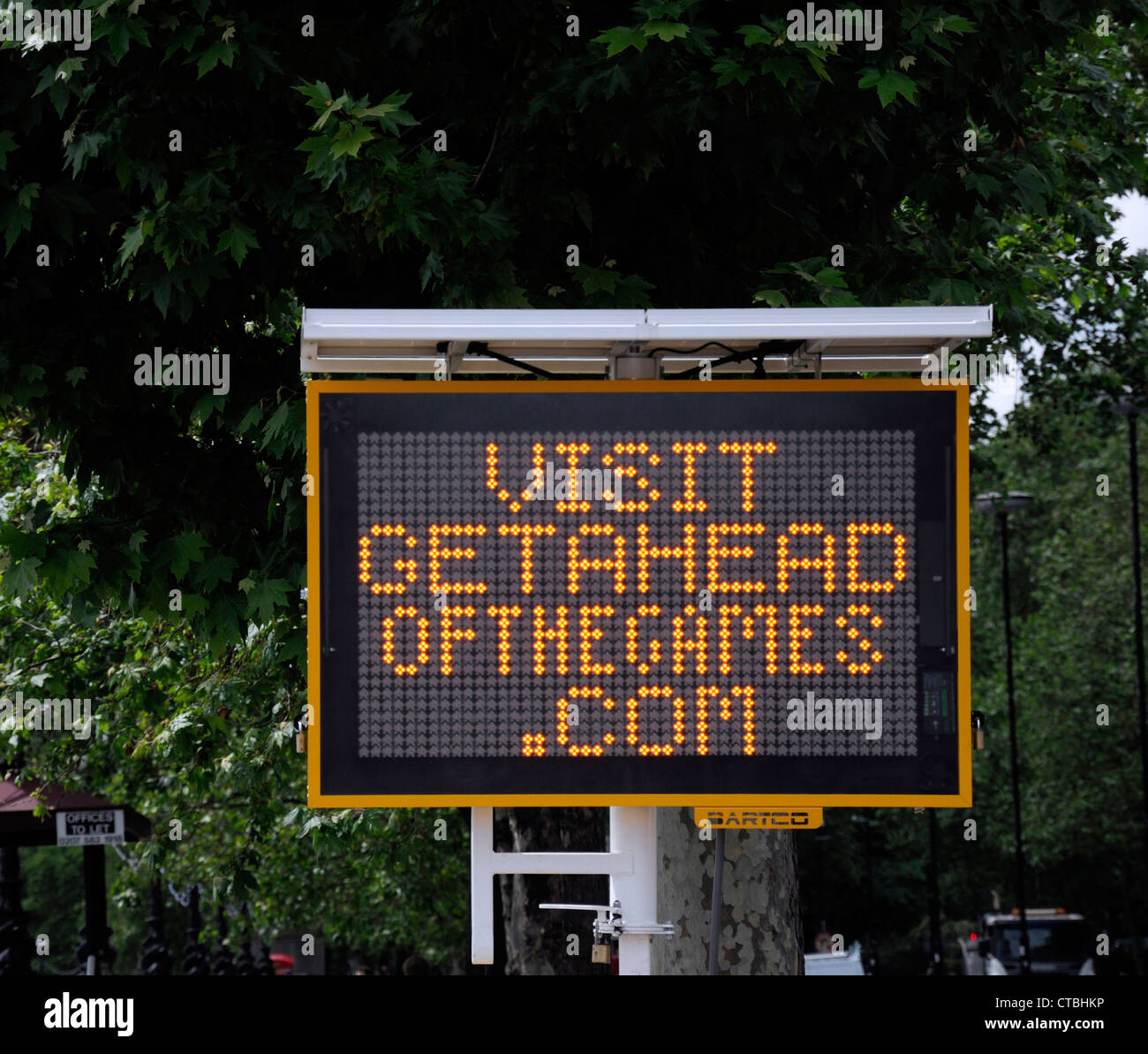 Traffic for London TFL LED road sign indicate indicating traffic