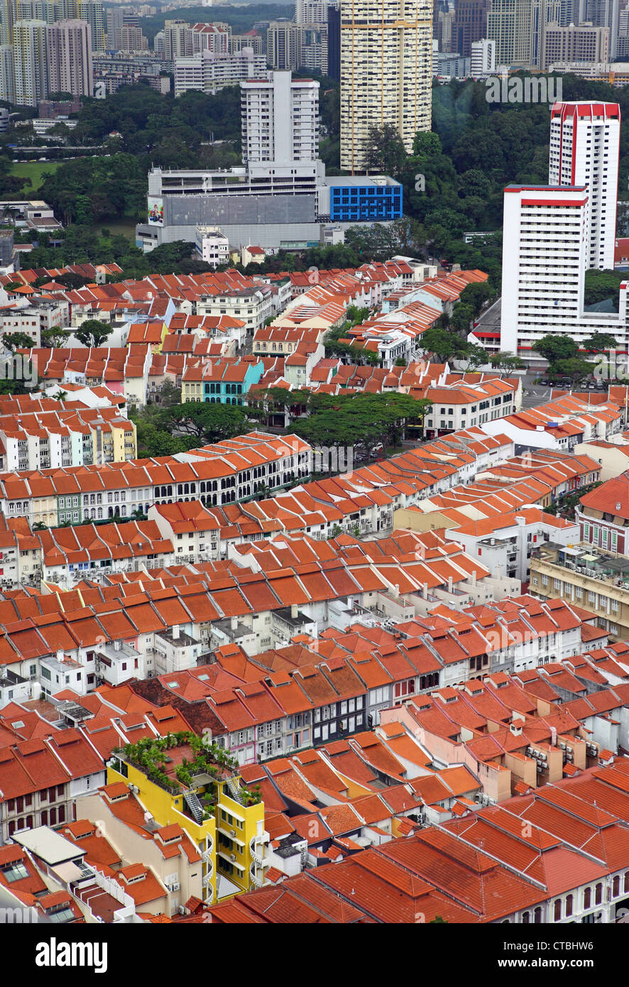 Aerial view of Singapore skyline near Chinatown Stock Photo - Alamy