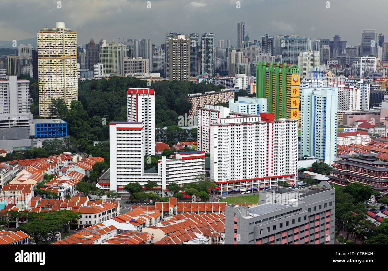 Aerial view of Singapore skyline near Chinatown Stock Photo - Alamy