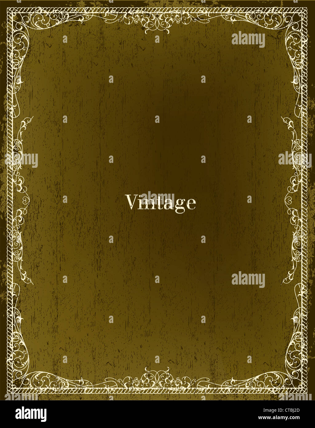 vintage floral frame vector illustration Stock Photo - Alamy