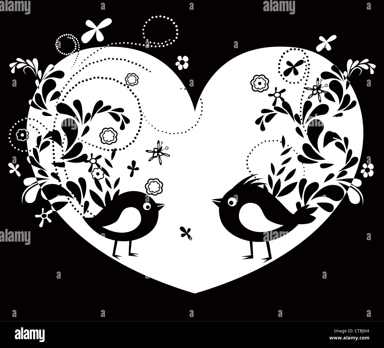 vector abstract illustration with birds Stock Photo - Alamy