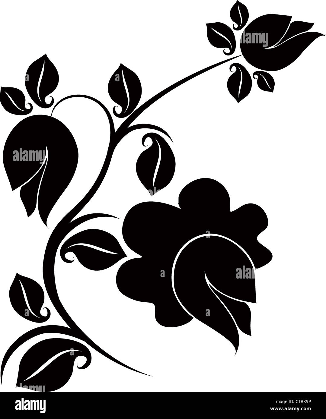 Floral design tattoo Stock Photo