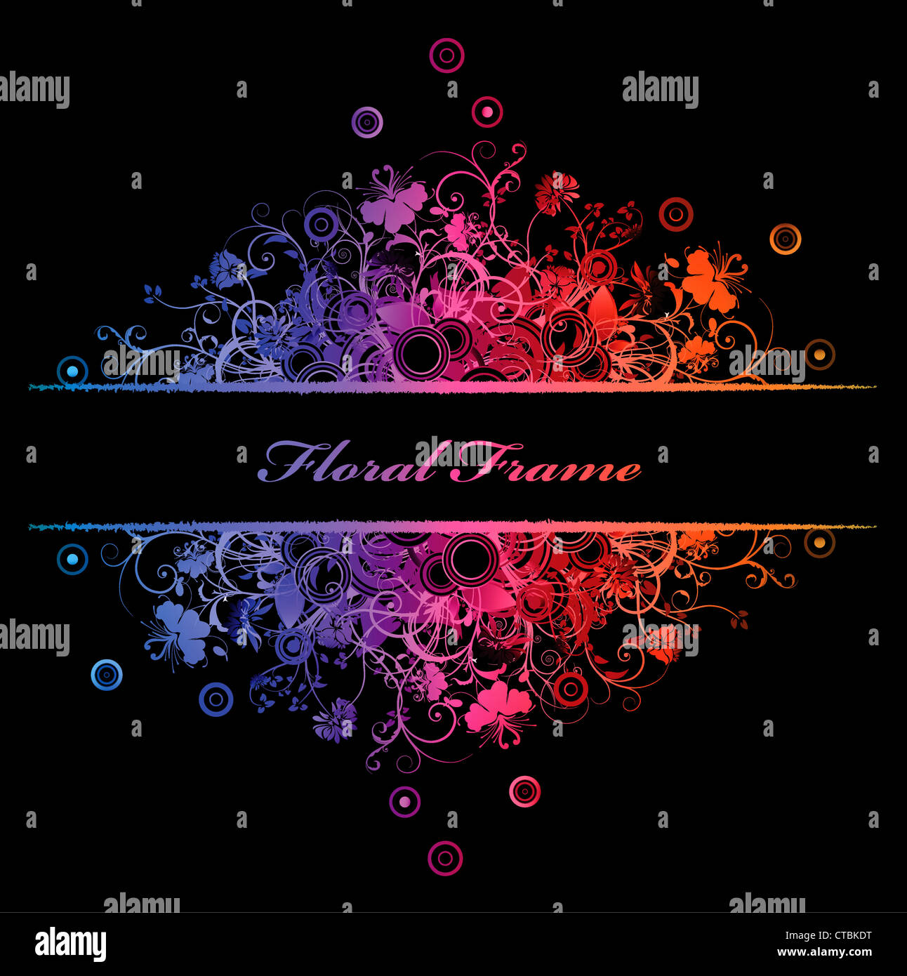 vector abstract colorful floral frame Stock Photo - Alamy