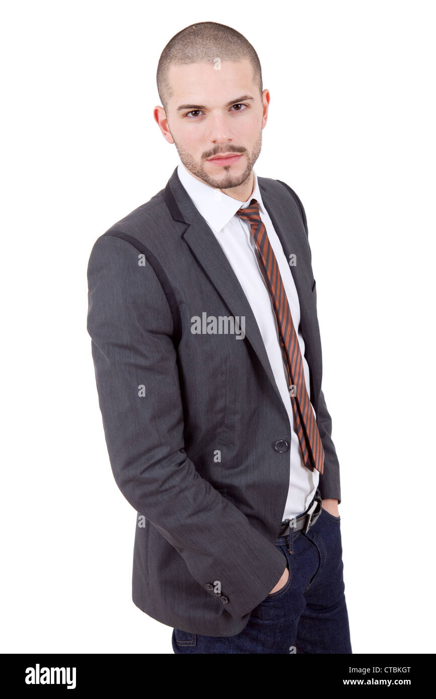young business man portrait isolated on white Stock Photo - Alamy
