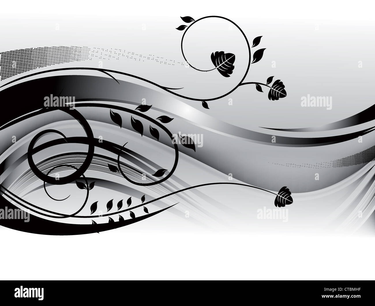 vector abstract floral background with wave Stock Photo - Alamy