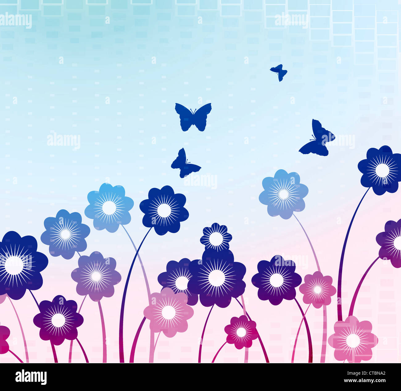 vector abstract background with butterflies Stock Photo - Alamy