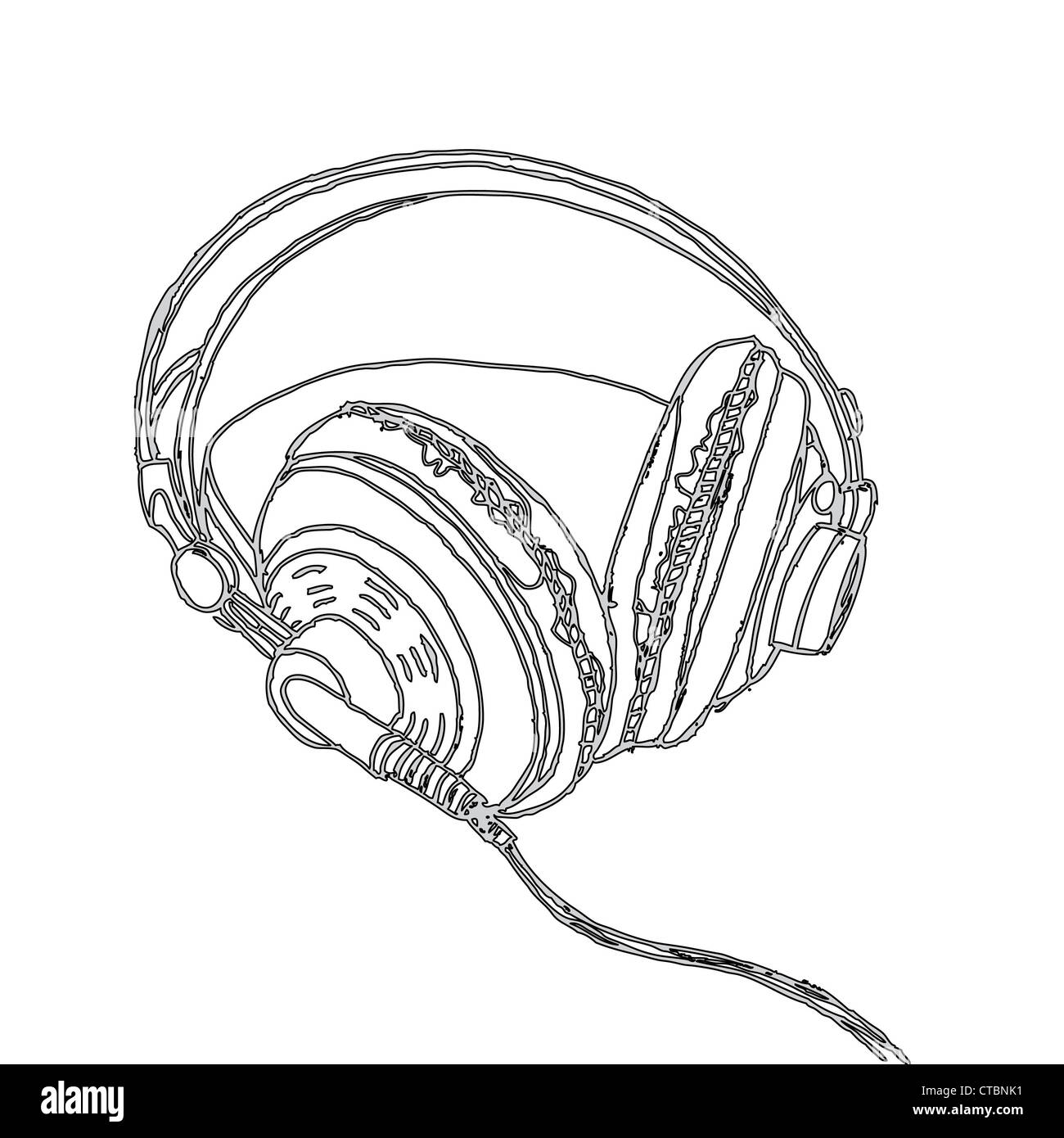 earphones drawing