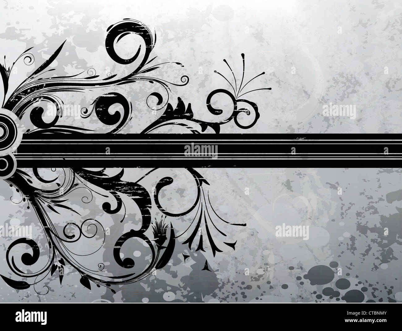 grunge background with floral vector illustration Stock Photo - Alamy